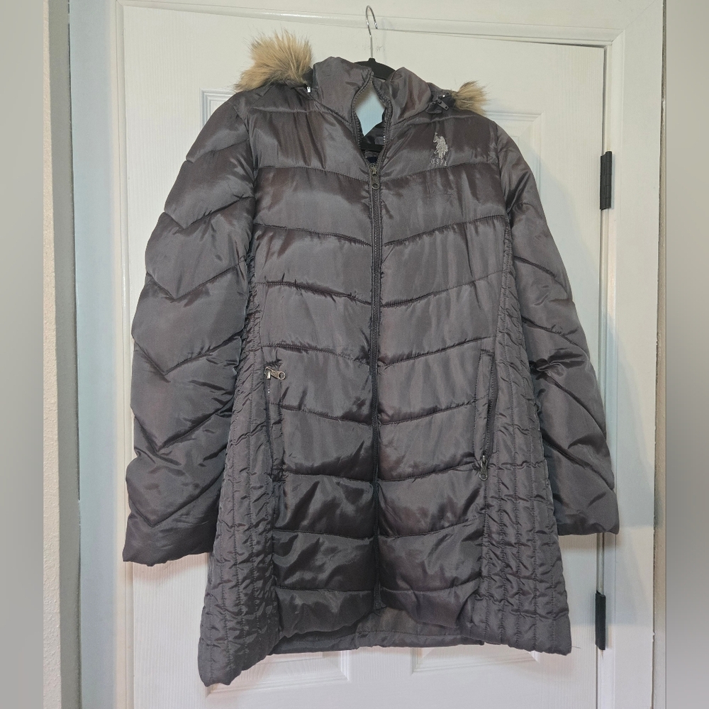 U.S. Polo Assn. Grey Puffer Jacket Size XL